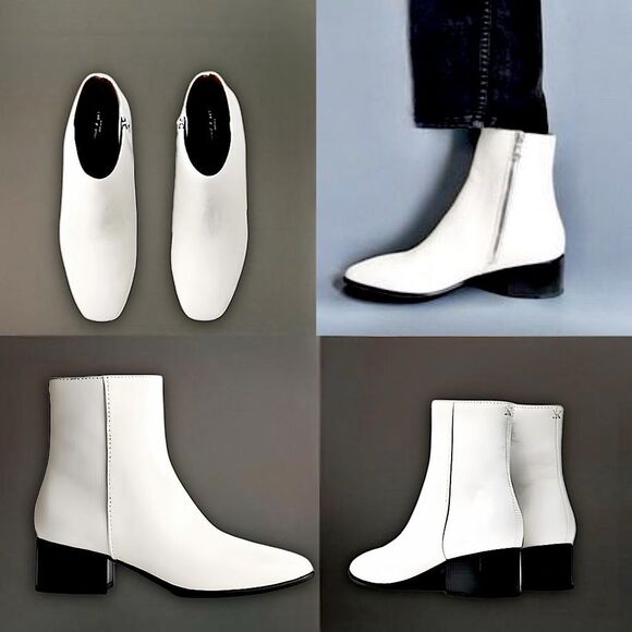 Rag & Bone Aslen Mid Leather Chelsea Boot Antique White - Picture 16 of 16